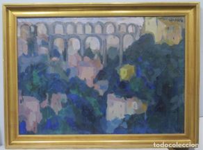 Art: BONITA VISTA DE ACUEDUCTO. LES FERRERES?. FIRMADO CARMELA. OLEO S/ LIENZO. MEDIADOS SIGLO XX